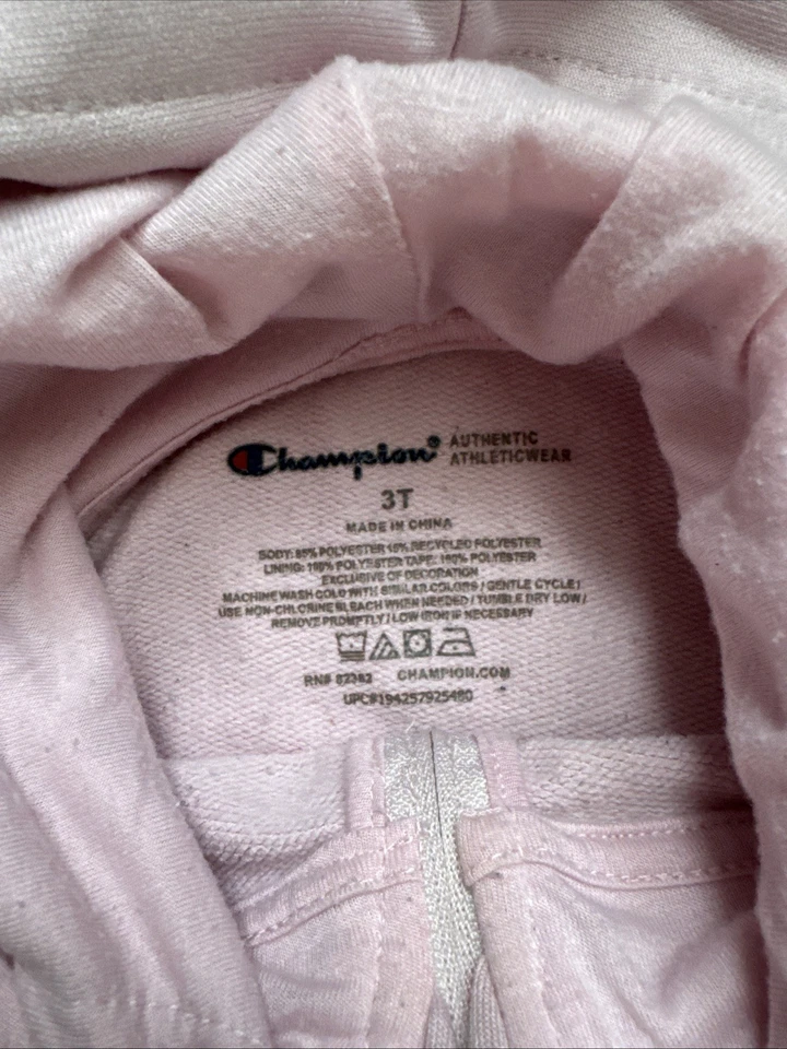Champion Niño Niña Sudadera/Traje de chándal Talla 3T Rosa Claro Foto 4 de 4