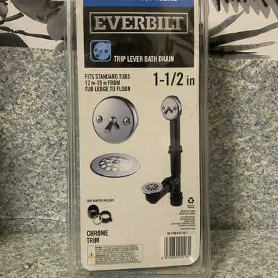   Everbilt Trip Lever Bath Drain 1-1/2 in. Black / Chrome SH-7100-A-01-05-1