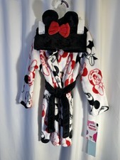 Minnie Mouse Plush Hooded Robe - Black, White  Red size 2T/3T