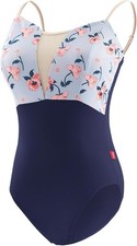 Teen Girls Women Floral Print Leotards for Large, Navy-cami-floral