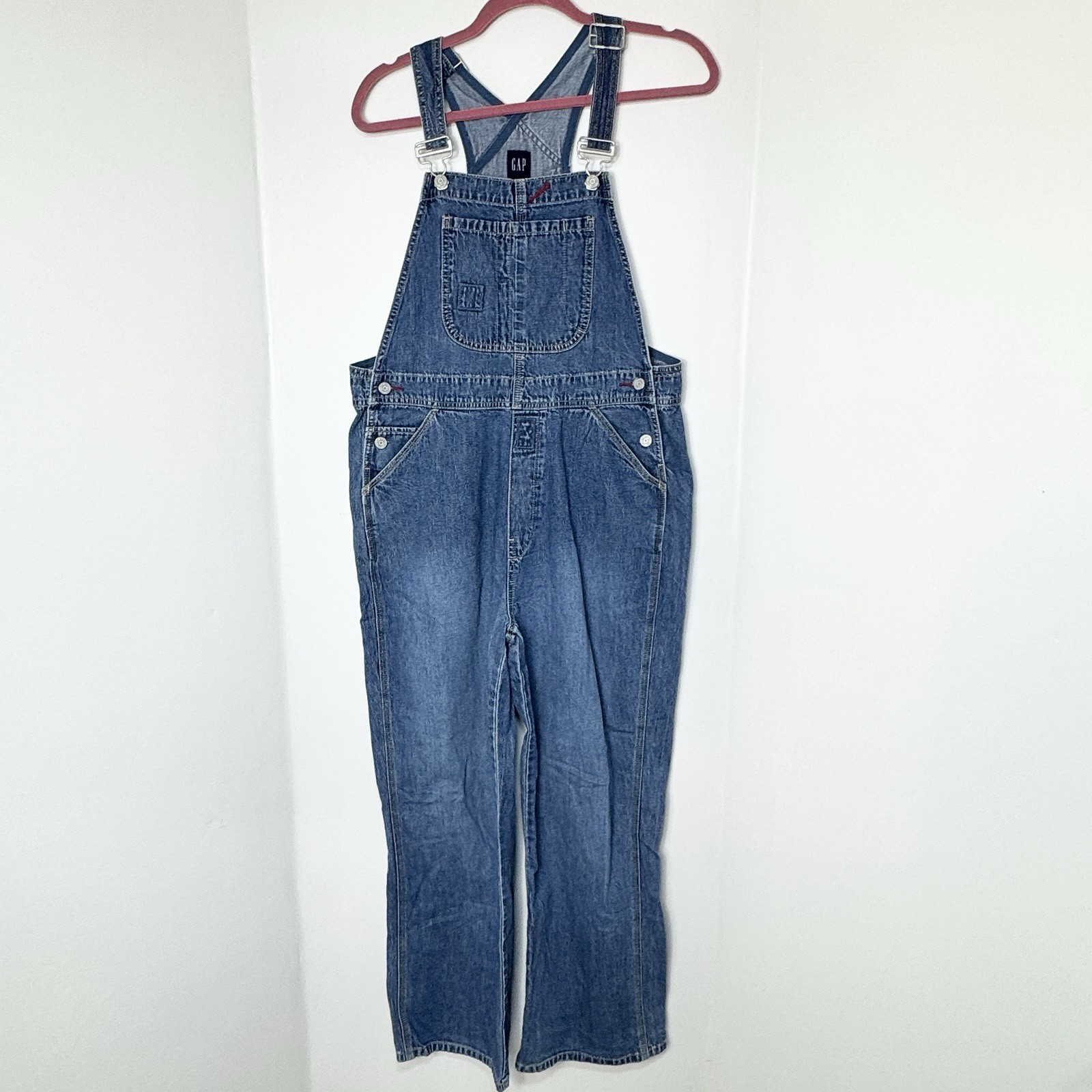 Vintage Y2K GAP Overalls Womens M Denim Jeans Baggy Grunge Carpenter Workwear