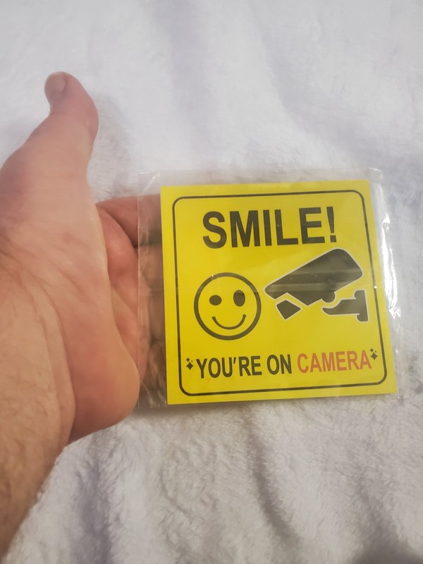 "Free Shipping" Weather-Resistant Security Stiker Yellow Black Red 5x5in