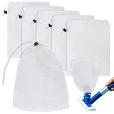 6Pcs Pool Leaf Vacuum Net Bag Replacement with Locking Cord, Pool Vacuum Mesh...