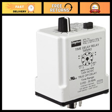 Time Delay Relay 120V AC/DC, 10A DPDT Switch, Adjustable Timing Control