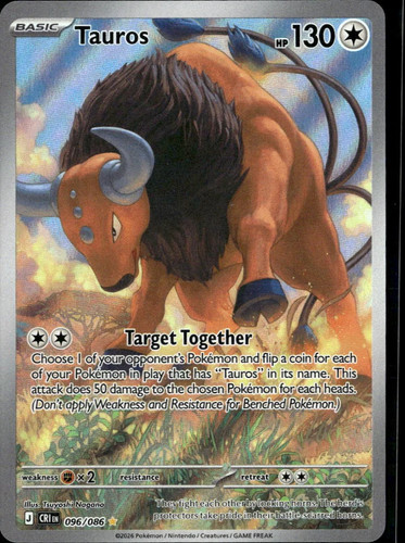 Tauros 2026 Chaos Rising Holo Secret Rare #96/86