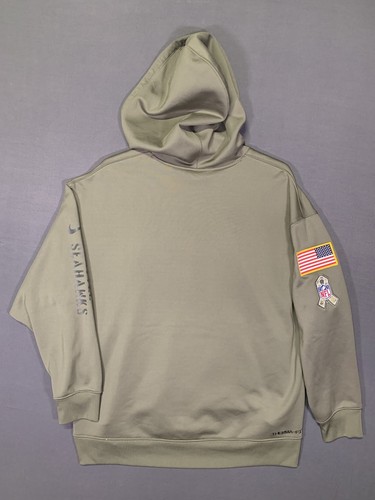 Nike Therma Fit Seattle Seahawks NFL Hoodie Salute to Service Sweatshirt Large - Picture 5 of 9
