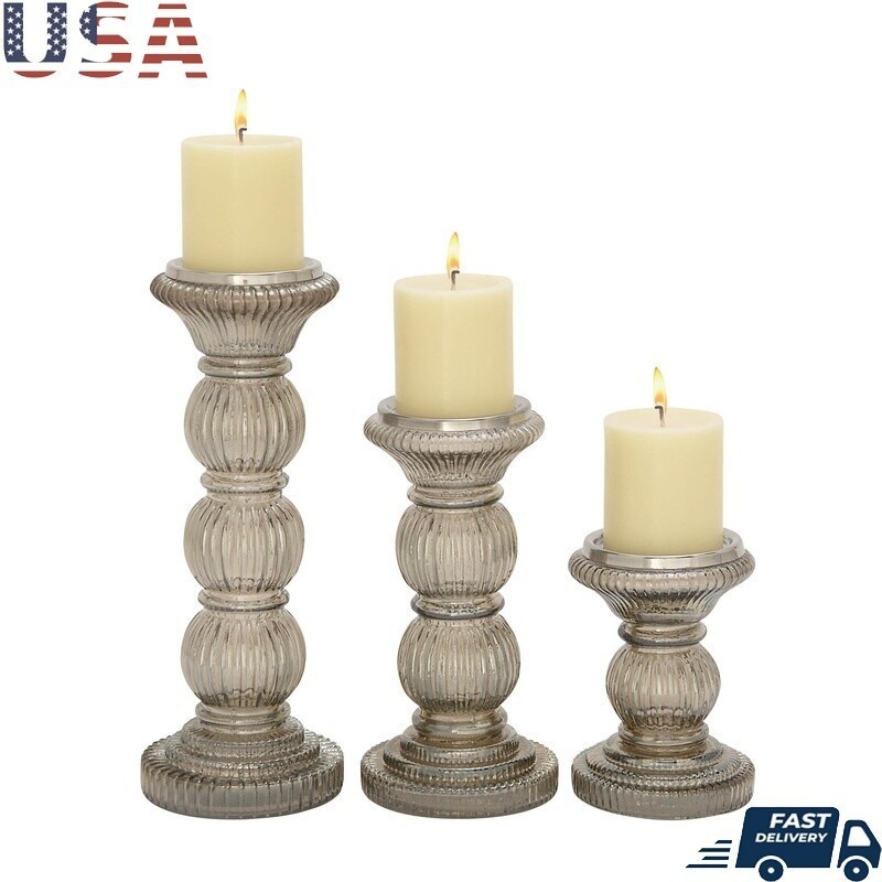 S Set Of 3 Handmade Pillar Stands Home D&eacute;cor Centerpiece