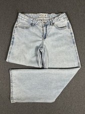 Abercrombie Kids Low Rise Baggy Jeans Girls 15/16 Short Light Wash Denim
