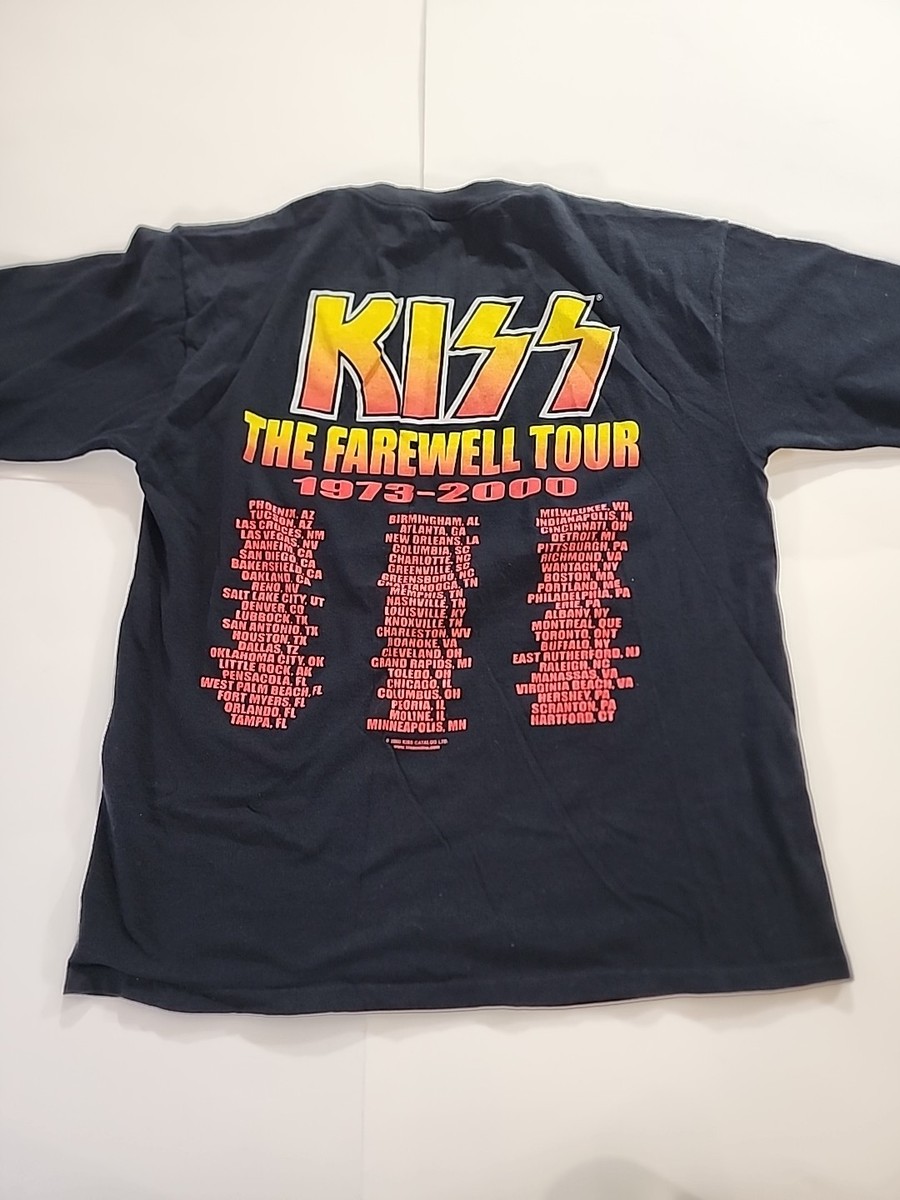 Vintage Kiss The Farewell Tour 1973-2000 Concert T Shirt Large