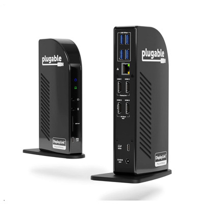 Plugable 14-in-1 USB-C Dockingstation, TAA Compliant 4x HDMI Quad Display Dock