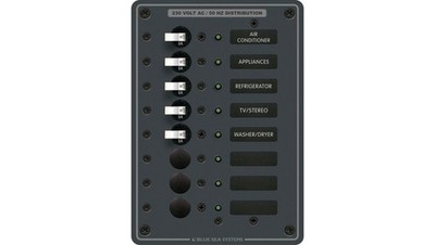 0632085081591 Panel AC Blue Sea 230V, 8-pozycyjny (Europejski) Blue Sea Systems