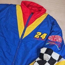 Vintage Jeff Gordon 24 Racing Bomber Nutmeg NASCAR Jacket Men XL? Blue Dupont