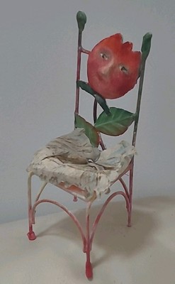 Folk Art Chair Flower Tulip Face & Shoe Oiseaux Sisters Miniature Susan Andrews