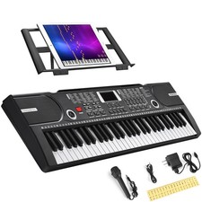61 Key Keyboard Piano, Portable Electronic Keyboard Piano for Beginners with ...