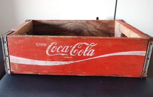VTG Coca Cola Red Wooden Crate Mid Century 1943