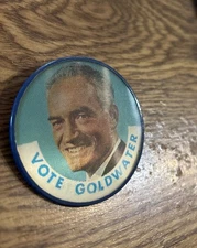 Vari-Vue Lenticular Pin Vote Goldwater Vote Miller 2-1/2" Vintage Pin