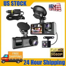 3 Channel Car Camera Front Dash Cam Front and Rear 1080P Dash Camera for Car NEW