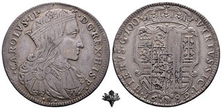 NAPOLI Ducato 1689 ARGENTO Carlo II di Spagna