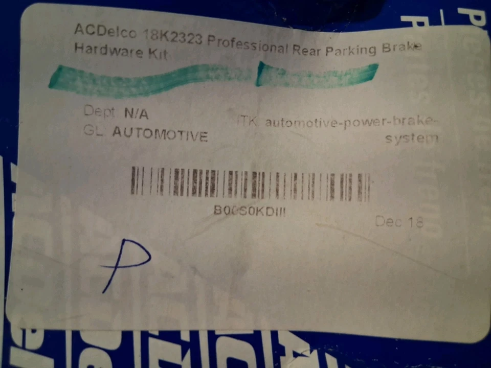 Kit de ferragens de freio de estacionamento traseiro ACDelco 18K2323 serve 09-13 Suzuki Grand Vitara - Imagem 2 de 3