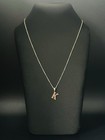 14K Gold K Initial Necklace 45cm 1mm Solid Forze Chain 2.08g 585 Letter Pendant — photo 2