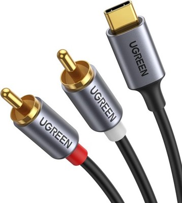 UGREEN USB-C to 2RCA Audio Cable, Red/White, with DAC Chip, HiFi Sound Qual