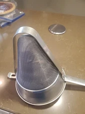 COBEL 200 Bouillon Strainer Tin-Plated Steel w/ Stainless Fine Mesh  France