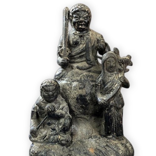 Bronze Fudo Myoo Acala Statue Edo 19th C Japanese Antique Buddhist Deity 3.2 in