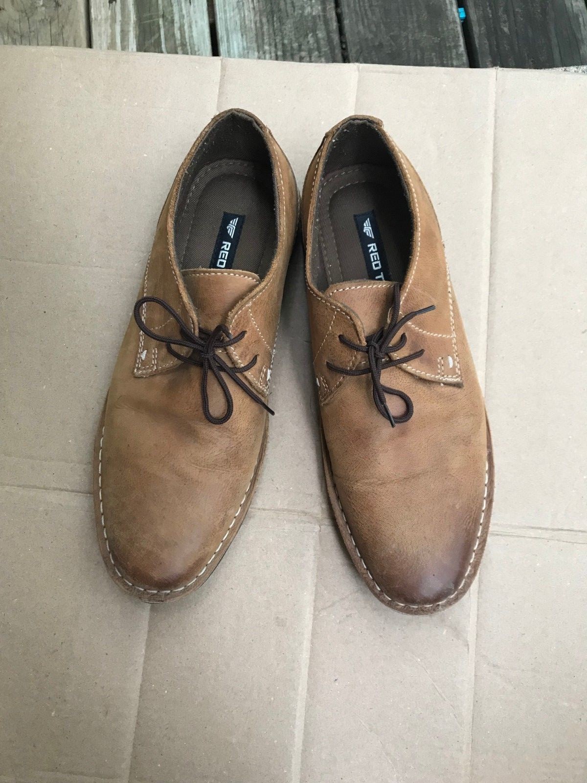 Red Tape Mens Shoes Buck Leather Tan 