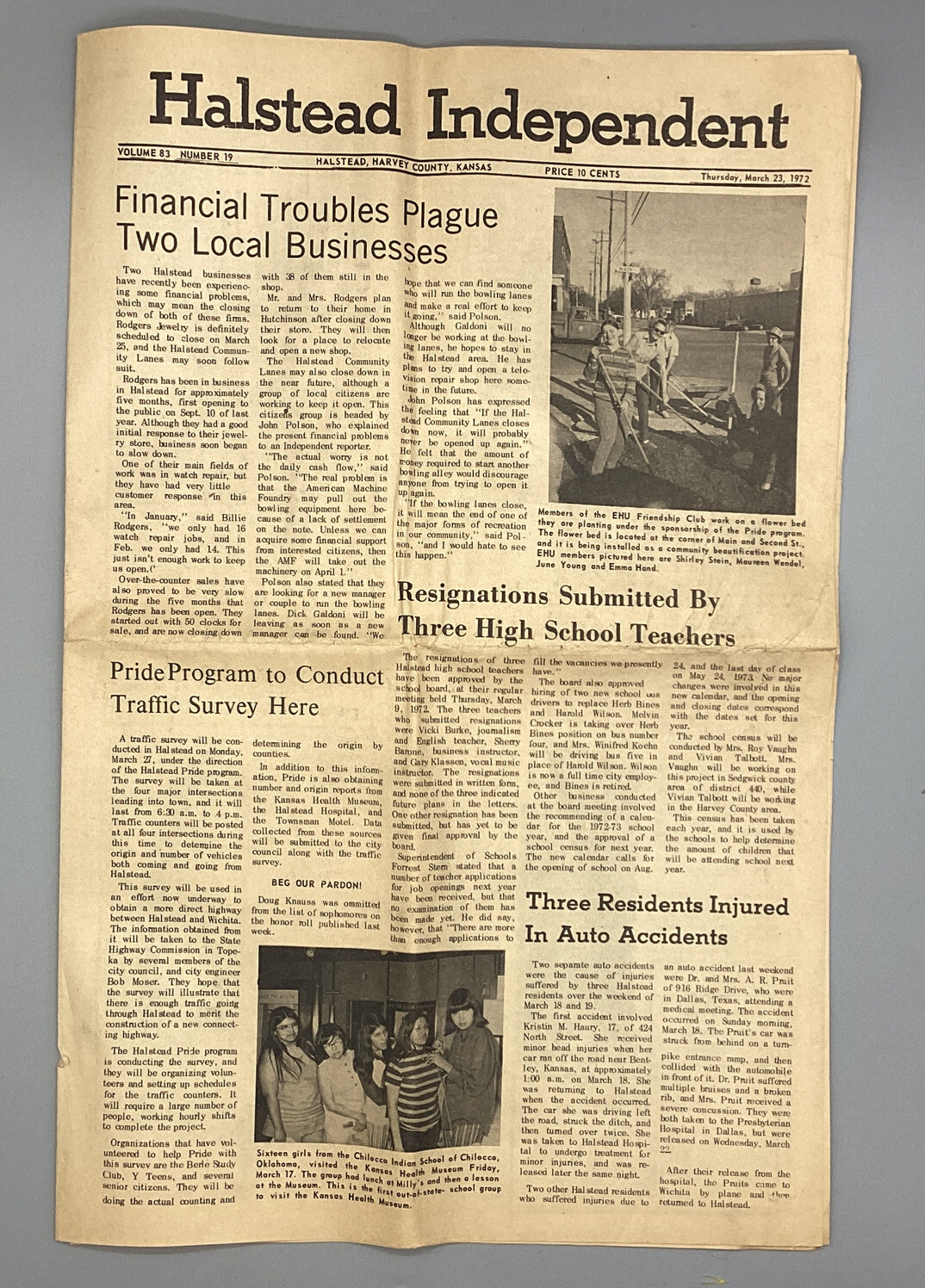 HALSTEAD INDEPENDENT Newspaper March 23, 1972 HARVEY COUNTY KANSAS eBay