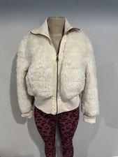 Coat Size Large Women Beige Celsius Faux Fur 90’s Vintage Bomber Jacket