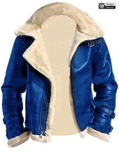 blue fur collar jacket
