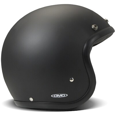 Motorcycle Jet Helmet S - DMD Solid Retro Vintage - Black Matte | eBay