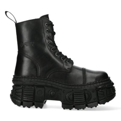 New Rock WALL083C-S5 Boots Metallic Black Leather Platform