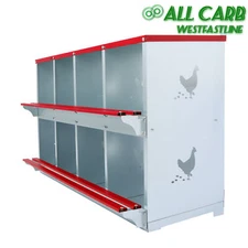 Chicken Nesting Boxes 8 Hole Metal Poultry Nest Box Wall Mount For Hens