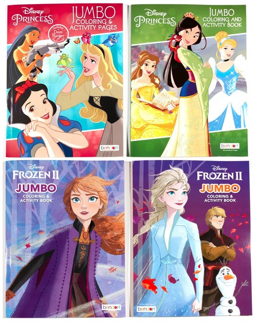 4 Brand New Frozen II / Disney Princess - Jumbo Coloring & Activity ...