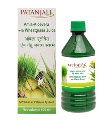 Patanjali Amla Aloevera Juice With Wheat Grass Juice -500 ml | Ship Fast