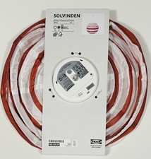 IKEA Solvinden Solarhängeleuchte rund rot Streifen Solar 30cm 105.139.57 NEU OVP