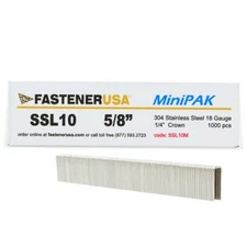 5/8" LEG x 1/4" CROWN 18GA 304SS L10 STAPLES 1,000ct | SSL10