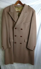 VTG DAKS London Union made in USA Camel Brown polo Topcoat 46 R