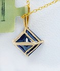 GENUINE 1.06 Cts BLUE SAPPHIRE PENDANT 14K YELLOW GOLD - Free Appraisal  - NWT — photo 5