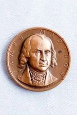 Bronze President James Madison Commemorative Medallion by Medallic Art Corp
