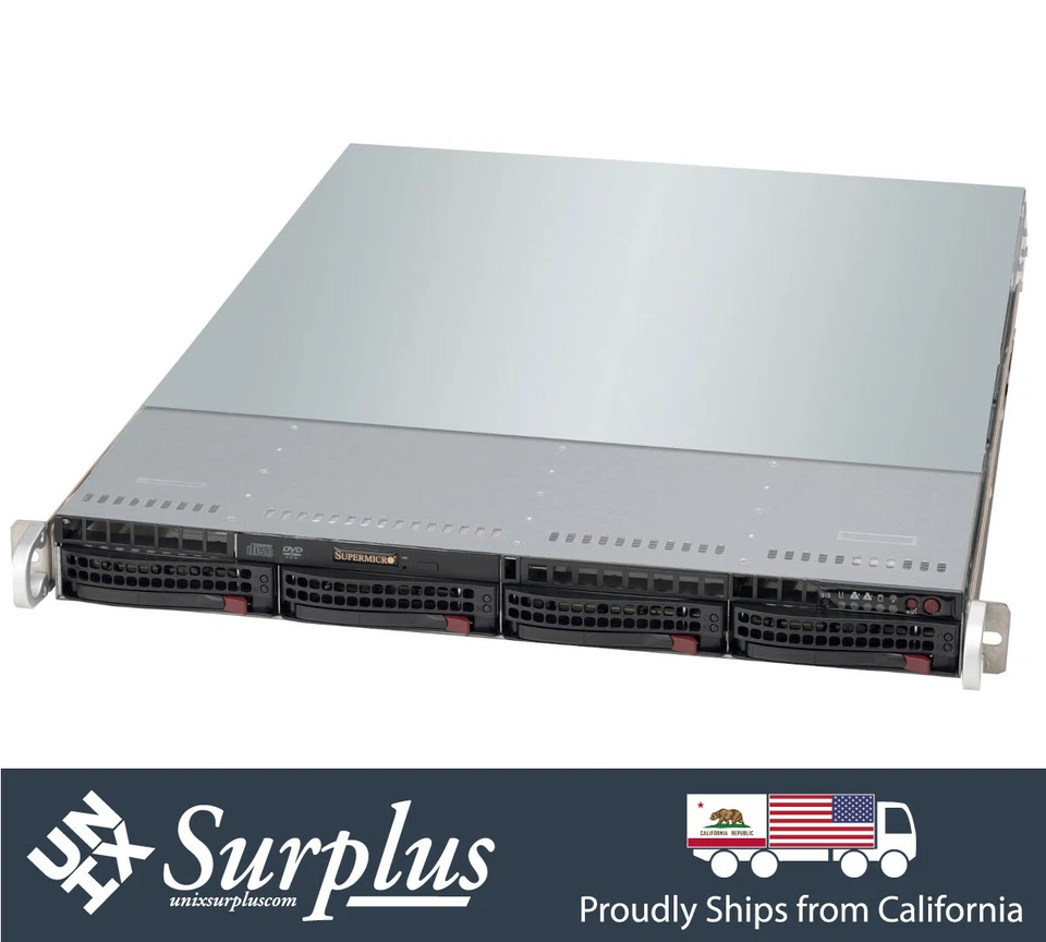 1U Supermicro Server Intel Xeon E3-1270 V3 8GB DDR3 RAM 4x 1GB Ethernet IPMI - Image 2 of 3