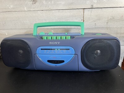 Sony Vintage boombox BLUE/GREEN RARE LIMITED EDITION  TESTED Read Description