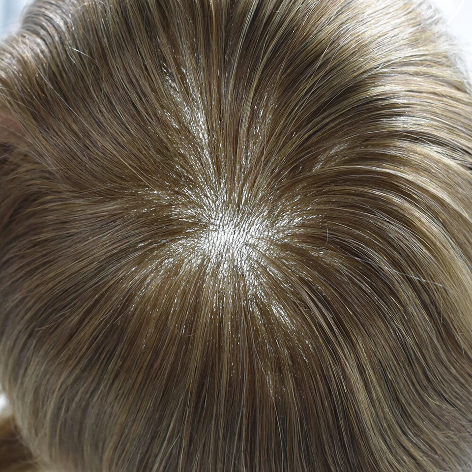 Peluca de sistema de reemplazo de cabello de PU para toda la piel completa de polietileno para hombre Foto 2 de 4