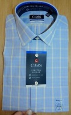 Men's shirt CHAPS size MEDIUM 15 32/33 plaid long sleeve SHIRT wrinkle free te91