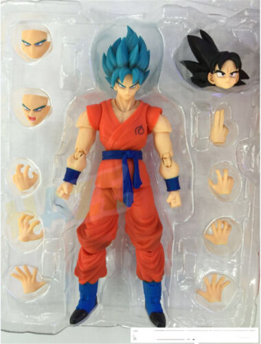  Dragon Ball Z Son Goku Blue hair PVC Figure Model Toy 16cm New  | eBay