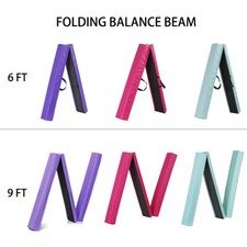 6FT/9FT Folding Balance Beam with Non-slip Base Gymnastic Floor Beam 3 Colors