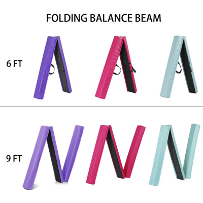 6FT/9FT Folding Balance Beam with Non-slip Base Gymnastic Floor Beam 3 Colors