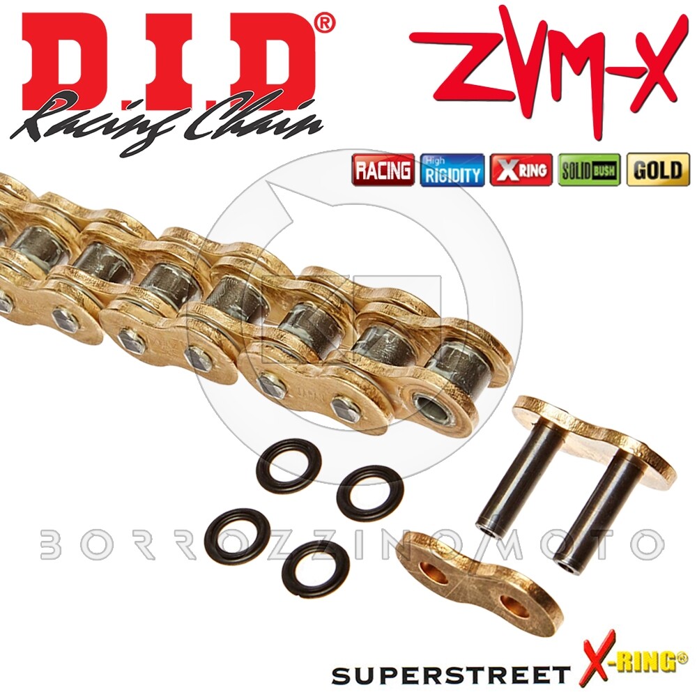 Chaîne Moto DID 520VX3 Or & Noir – 114 Maillons Avec Joint Rivet (ZJ) – Pour Custom Ou Remplacement