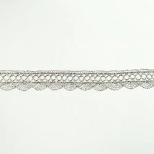 Perial Co Metallic Antique Vintage looking Lace Trim Silver Sold by the Yard